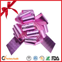 Plain Poly Ribbon Valentine′s Present Wrapping POM POM Pull Bow